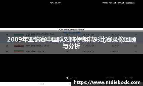 2009年亚锦赛中国队对阵伊朗精彩比赛录像回顾与分析